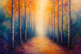 Vászonkép Canvas Szabadtér Ősz Fák Út Séta 60x40