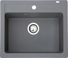 Quadro 60 Metalac 372984 Gránit Mosogatótálca - Extra mély, Egymedencés, Négyzet, Grafit