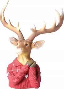 Rénszarvas figura karácsonyi dekoráció nagy 33 cm