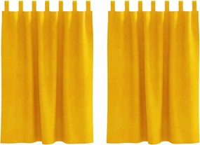 vidaXL Sötétítő függönyök 2 pcs Mustár sárga 140 x 140 cm Bársony
