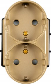 Dupla Schuko Fali Aljzat Modul Földeléssel, Arany Színű, Keretekhez Miuun