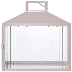 Lucca dekorációs lámpás, fém/üveg, bézs/szürke