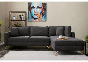 Sarokkanapé Berlin Jobbos - Antracit, Arany