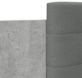 betonszürke szerelt fa ágykeret fejtámlával 90 x 190 cm