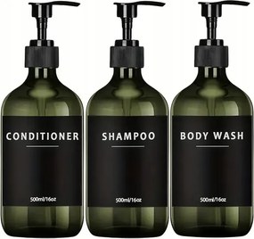 Pumpás Flakonok Fürdőszobai Adagolók Zöld Tusfürdő Kondicionáló