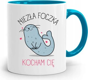 Kék Bögre Valentin Napra Szép Fóka Ajándék fényképes nyomattal