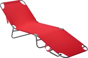 Outsunny Összecsukható Napozóágy, Kerti Fotelel 5-Fokozatú Állítható Hátpaddal, Időjárásálló Kemping Napozóágy, Kerti Szék 120 kg-ig, Kerthez, Kültéri