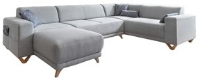 Világosszürke kinyitható-tárolóhelyes sarokkanapé (jobb oldali-U alakú) Classy Sophie – Miuform