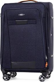 Sötétkék textil kabinbőrönd „Navigator” - méret M