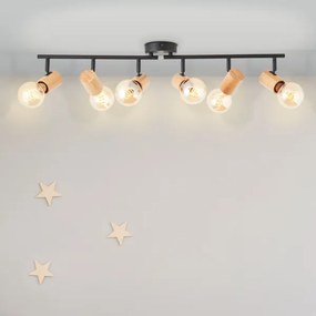 Brilliant - KERRY irányítható spotlámpa 6xE27/40W/230V fekete/bambusz