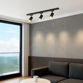PIPE sínes rendszerbe szerelhető spotlámpa, 3x GU10/10W/230V, fekete