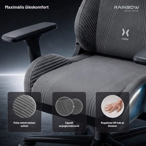 Szürke szövet gamer szék X-Horn 2.0 Rainbow Grey, Normal