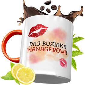 Narancssárga Bögre Menedzsernek Ajándék fényképes nyomtatással