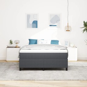 Boxspring Ágy Sötétszürke 140x200 cm Hordós Szövet