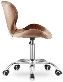 Dolgozószobai szett – összecsukható íróasztal ZARIMO 80×40 cm fehér + irodai szék AVOLA VELVET világosbarna