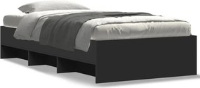 vidaXL fekete szerelt fa ágykeret 100 x 200 cm
