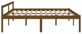 mézbarna tömör fenyőfa ágy időseknek 200 x 200 cm