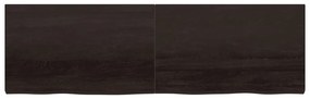 sötétbarna kezelt tömör tölgyfa fali polc 200 x 60 x (2-6) cm