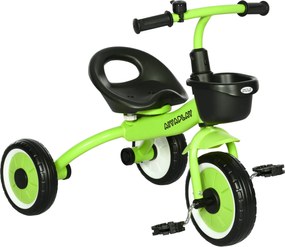 AIYAPLAY Gyerek Féléves Tricikli 2-5 Év Közötti Gyerekeknek Állítható Üléssel, Kosárral, Haranggal, Pedálokkal és 3 Kerékkel, Teherbírás: 25 kg, Méret