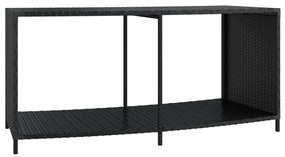 2 db fekete polyrattan tárolópolc