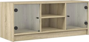 vidaXL sonoma tölgy színű TV-szekrény üvegajtókkal 102 x 37 x 42 cm
