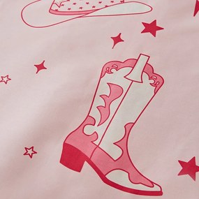 Rózsaszín kétszemélyes-hosszabbított ágyneműhuzat 230x220 cm Cowgirl Boot – Sassy B