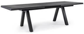 KRION fekete kerti bővíthető étkezőasztal 205-265 cm