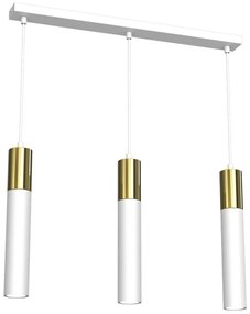 Csillár zsinóron CASSA 3xGU10/8W/230V fehér/arany