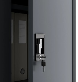 KEVIN irodai irattároló fémszekrény, 900 x 1400 x 400 mm, antracit