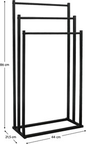 Törölközőtartó állvány, fekete, POLDO