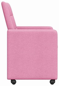 Kerekes Étkező Székek 2 pcs Rózsaszín 58 x 65 x 94 cm szövet