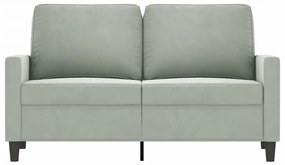 kétszemélyes világosszürke bársony kanapé 120 cm