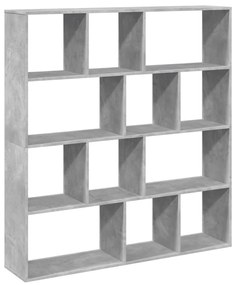 betonszürke szerelt fa könyvszekrény 132 x 29 x 141,5 cm