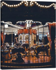 Vászonkép Körhinta Éjszakai fények Vidám város 40x50
