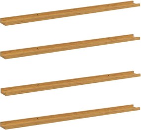 vidaXL Falpolc polcokkal tárolóval 4 pcs Bézs 115 x 9 x 3 cm Faanyag