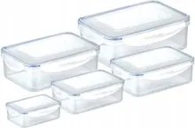 Téglalap alakú ételtároló doboz szett 5db