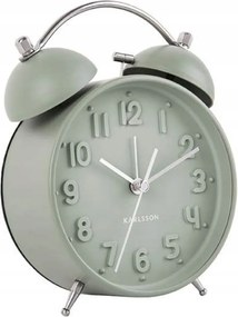 Ébresztőóra álló csendes elemes fém zöld modern Iconic