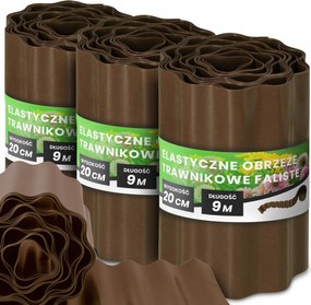 Gyepszegély 20 cm 27 m Kerti Hullámos Paliszád Border Barna Us-t