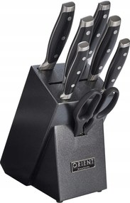 8 db-os Orient Origin konyhakés készlet, X50 Ultra+ acél, fekete fogantyúk