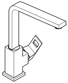 GROHE 31255000 - EUROCUBE mosogatócsaptelep, fényes króm