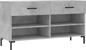 vidaXL betonszürke szerelt fa cipőpolc 102 x 35 x 55 cm