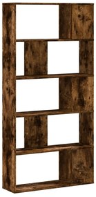 5 szintes füstös tölgy színű fa könyvespolc 80,5x23,5x162,5 cm