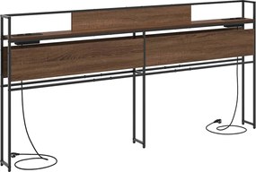 vidaXL Tároló fejtámla polcokkal tárolóval barna tölgy 200 cm Faanyag