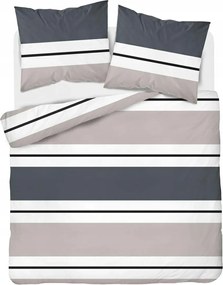 Szatén ágyneműhuzat 220x200 5219 A fehér grafit bézs csíkos Home Satin 59