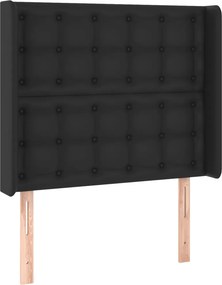 vidaXL fekete műbőr fejtámla szárnyakkal 103x16x118/128 cm