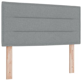 Boxspring Ágy Mattal &amp; LED Világítással Szürke 90x190 cm Szövet