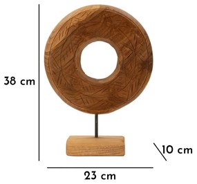 Szobor dorat teak 28x10x38cm