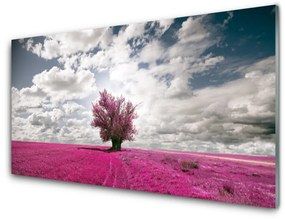 Fali üvegkép Fa Field Nature Plant 120x60cm 2 fogas