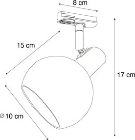 Modern fekete reflektor 1 fázisú sínrendszerhez - Iconic Lava