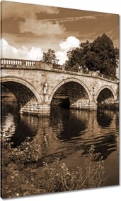 Vászonkép 70x100 Híd a folyón szépia